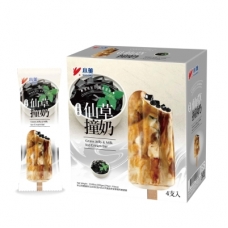 XIAOMEI Grass Jelly & Milk Ice Cream Bar Ice Pop 4pc